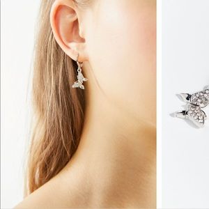 butterfly huggie hoop earrings